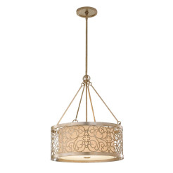 Lampa wisząca Arabesque - 4 źródła światła - Srebrna patyna FE-ARABESQUE4
