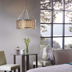 Lampa wisząca Arabesque - 4 źródła światła - Srebrna patyna FE-ARABESQUE4