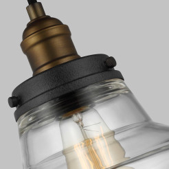 Lampa wisząca Baskin - 1 źródło światła - Postarzany mosiądz, ciemny postarzany cynk - Wersja A FE-BASKIN-P-A-BR