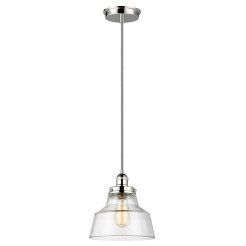 Lampa wisząca Baskin - 1 źródło światła - Polerowany nikiel - Wersja A FE-BASKIN-P-A-PN