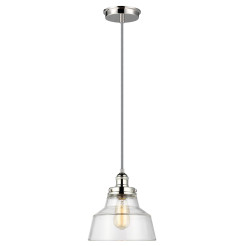 Lampa wisząca Baskin - 1 źródło światła - Polerowany nikiel - Wersja A FE-BASKIN-P-A-PN
