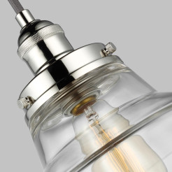 Lampa wisząca Baskin - 1 źródło światła - Polerowany nikiel - Wersja A FE-BASKIN-P-A-PN