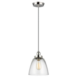 Lampa wisząca Baskin - 1 źródło światła - Polerowany nikiel - Wersja B FE-BASKIN-P-B-PN