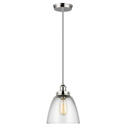 Lampa wisząca Baskin - 1 źródło światła - Polerowany nikiel - Wersja B FE-BASKIN-P-B-PN