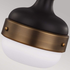 Mała lampa wisząca Cadence - 1 źródło światła - Ciemny antyczny mosiądz, matowa czerń FE-CADENCE-1P-MB