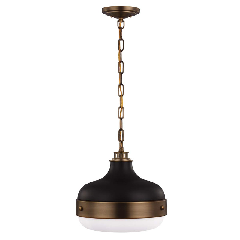 Lampa wisząca Cadence - 2 źródła światła - Ciemny antyczny mosiądz, matowa czerń FE-CADENCE-2P-MB