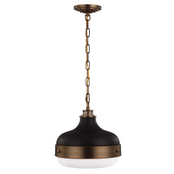 Lampa wisząca Cadence - 2 źródła światła - Ciemny antyczny mosiądz, matowa czerń FE-CADENCE-2P-MB