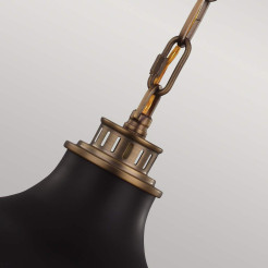 Lampa wisząca Cadence - 2 źródła światła - Ciemny antyczny mosiądz, matowa czerń FE-CADENCE-2P-MB