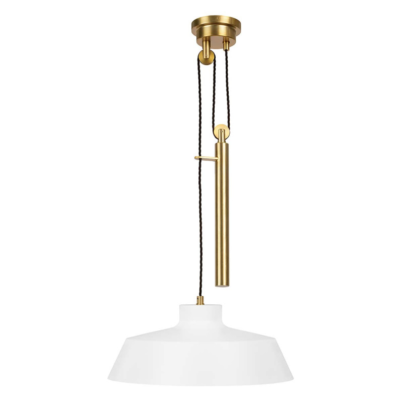 Lampa wisząca Candor - 1 źródło światła - Matowa biel, mosiądz FE-CANDOR-P