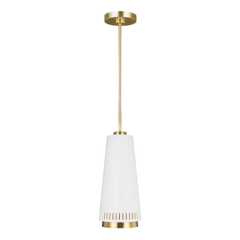 Lampa wisząca Carter - 1 źródło światła - Matowa biel, mosiądz FE-CARTER-P-A-MW