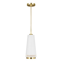 Lampa wisząca Carter - 1 źródło światła - Matowa biel, mosiądz FE-CARTER-P-A-MW