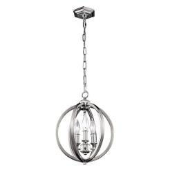 Mała lampa wisząca Corinne - 3 źródła światła - Polerowany nikiel FE-CORINNE-3P-S