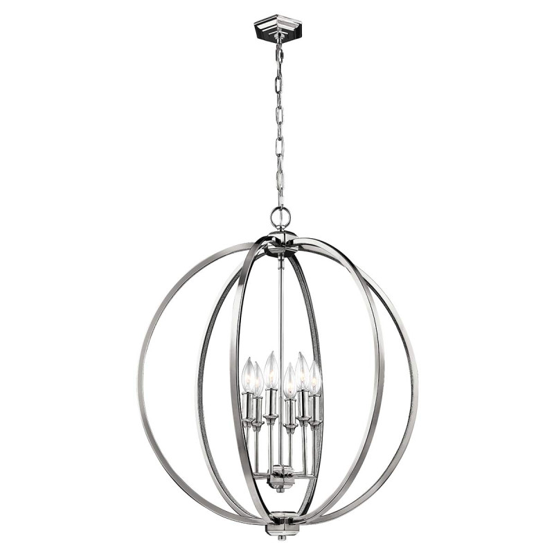 Lampa wisząca Corinne - 6 źródeł światła - Polerowany nikiel FE-CORINNE-6P-L