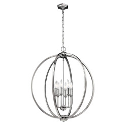 Lampa wisząca Corinne - 6 źródeł światła - Polerowany nikiel FE-CORINNE-6P-L