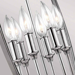 Lampa wisząca Corinne - 6 źródeł światła - Polerowany nikiel FE-CORINNE-6P-L