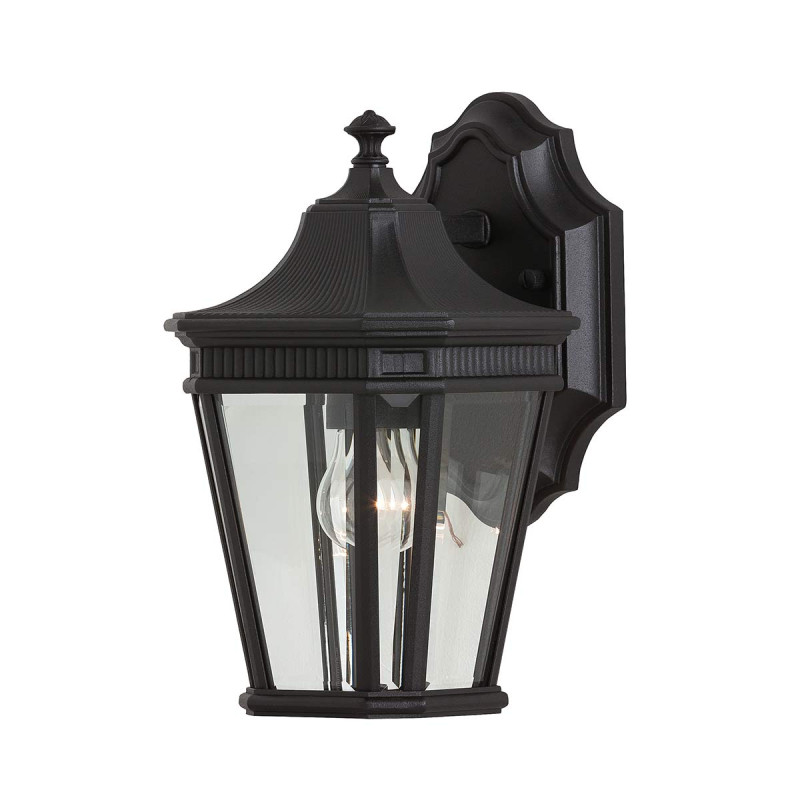 Mała latarnia naścienna Cotswold Lane - 1 źródło światła - Czarny FE-COTSLN2-S-BK