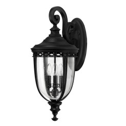 Duża latarnia naścienna English Bridle - 3 źródła światła - Czarny FE-EB2-L-BLK