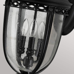Duża latarnia naścienna English Bridle - 3 źródła światła - Czarny FE-EB2-L-BLK