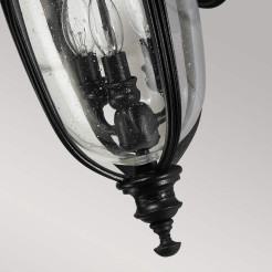 Średnia latarnia naścienna English Bridle - 3 źródła światła - Czarny FE-EB2-M-BLK