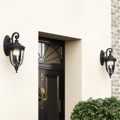 Średnia latarnia naścienna English Bridle - 3 źródła światła - Czarny FE-EB2-M-BLK