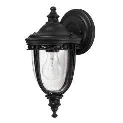 Mała latarnia naścienna English Bridle - 1 źródło światła - Czarny FE-EB2-S-BLK
