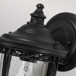 Mała latarnia naścienna English Bridle - 1 źródło światła - Czarny FE-EB2-S-BLK