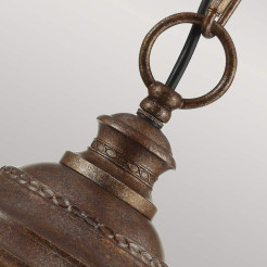 Duża latarnia wisząca English Bridle - 3 źródła światła - Brytyjski brąz FE-EB8-L-BRB