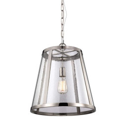 Średnia lampa wisząca Harrow - 1 źródło światła - Polerowany nikiel FE-HARROW-P-M