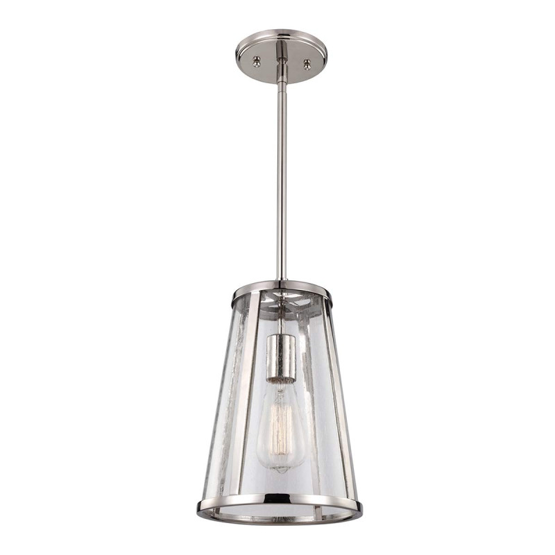 Mała lampa wisząca Harrow - 1 źródło światła - Polerowany nikiel FE-HARROW-P-S