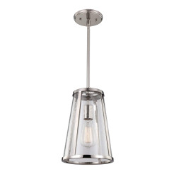 Mała lampa wisząca Harrow - 1 źródło światła - Polerowany nikiel FE-HARROW-P-S