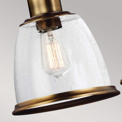Lampa wyspowa Hobson - 3 źródła światła - Postarzany mosiądz FE-HOBSON-3P-AB