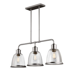 Lampa wyspowa Hobson - 3 źródła światła - Satynowy nikiel FE-HOBSON-3P-SN