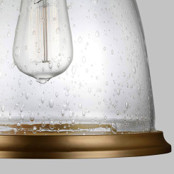 Średnia lampa wisząca Hobson - 1 źródło światła - Postarzany mosiądz FE-HOBSON-P-M-AB