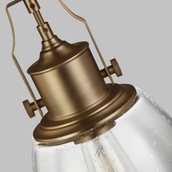 Średnia lampa wisząca Hobson - 1 źródło światła - Postarzany mosiądz FE-HOBSON-P-M-AB