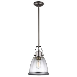 Średnia lampa wisząca Hobson - 1 źródło światła - Satynowy nikiel FE-HOBSON-P-M-SN