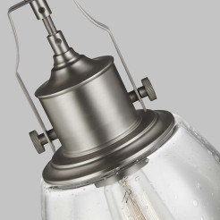 Średnia lampa wisząca Hobson - 1 źródło światła - Satynowy nikiel FE-HOBSON-P-M-SN