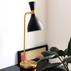 Lampa stołowa Joan - 1 źródło światła - Czarny, oksydowany mosiądz FE-JOAN-TL-MB