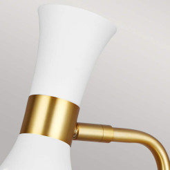 Lampa stołowa Joan - 1 źródło światła - Matowa biel, oksydowany mosiądz FE-JOAN-TL-MW