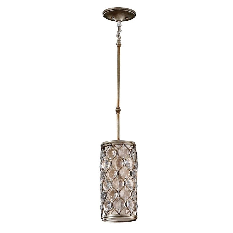 Mała lampa wisząca Lucia - 1 źródło światła - Oksydowane srebro FE-LUCIA-P-D