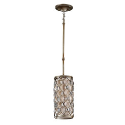 Mała lampa wisząca Lucia - 1 źródło światła - Oksydowane srebro FE-LUCIA-P-D
