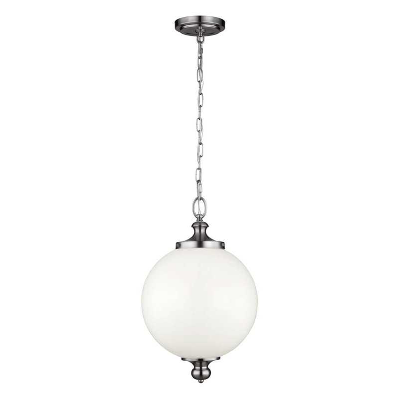 Duża lampa wisząca Parkman - 1 źródło światła - Polerowany nikiel FE-PARKMAN-PL-PN