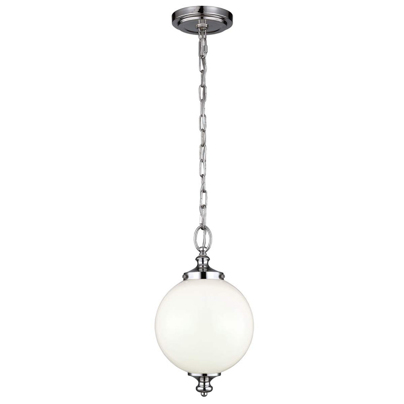 Mała lampa wisząca Parkman - 1 źródło światła - Polerowany nikiel FE-PARKMAN-PS-PN