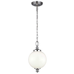 Mała lampa wisząca Parkman - 1 źródło światła - Polerowany nikiel FE-PARKMAN-PS-PN
