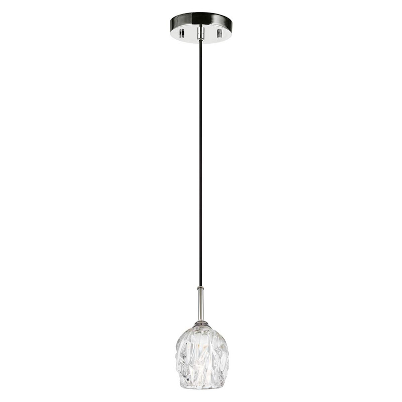 Mała lampa wisząca Rubin - 1 źródło światła - Polerowany nikiel FE-RUBIN-MP