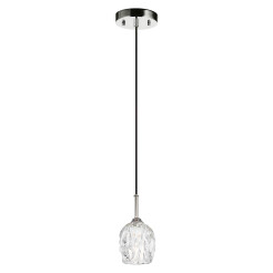 Mała lampa wisząca Rubin - 1 źródło światła - Polerowany nikiel FE-RUBIN-MP