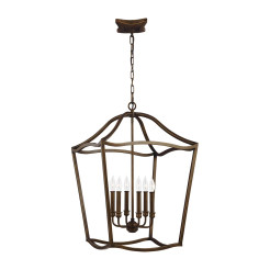 Lampa wisząca Yarmouth - 6 źródeł światła - Postarzany mosiądz FE-YARMOUTH-6P