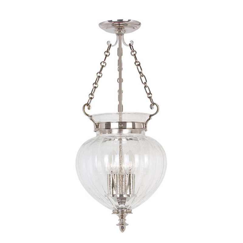 Średnia lampa wisząca Finsbury Park - 3 źródła światła - Polerowany nikiel FP-P-M-POL-NCKL