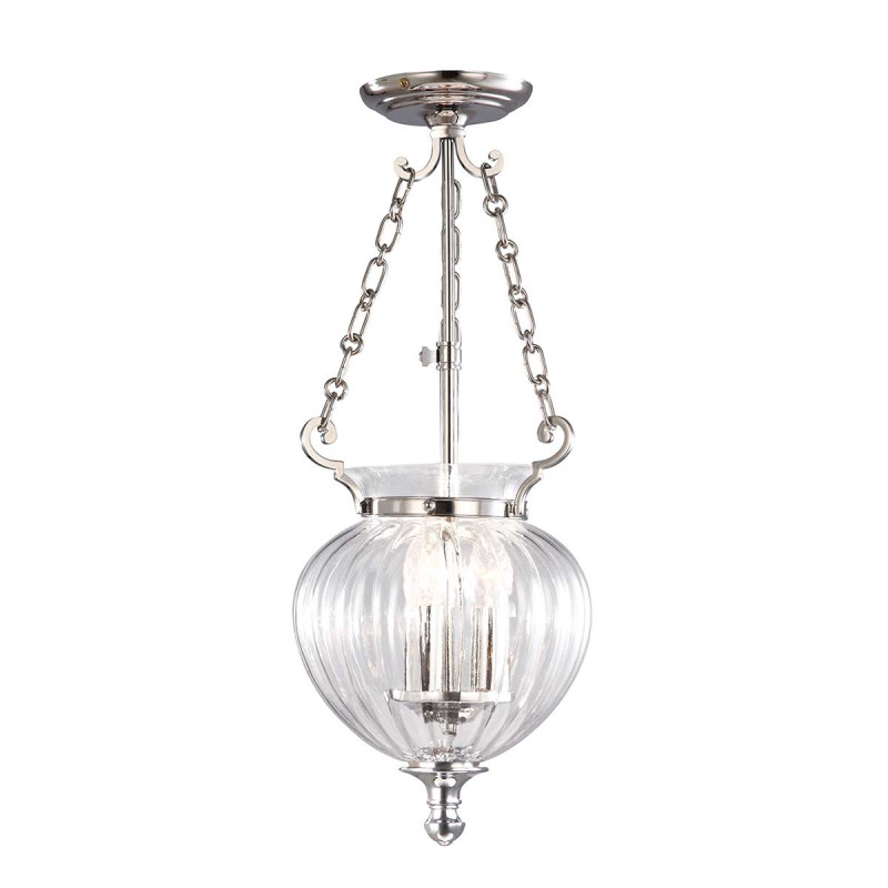 Mała lampa wisząca Finsbury Park - 3 źródła światła - Polerowany nikiel FP-P-S-POL-NCKL