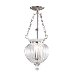 Mała lampa wisząca Finsbury Park - 3 źródła światła - Polerowany nikiel FP-P-S-POL-NCKL