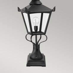 Latarnia cokołowa Grampian - 1 źródło światła - Czarny GN1-BLACK